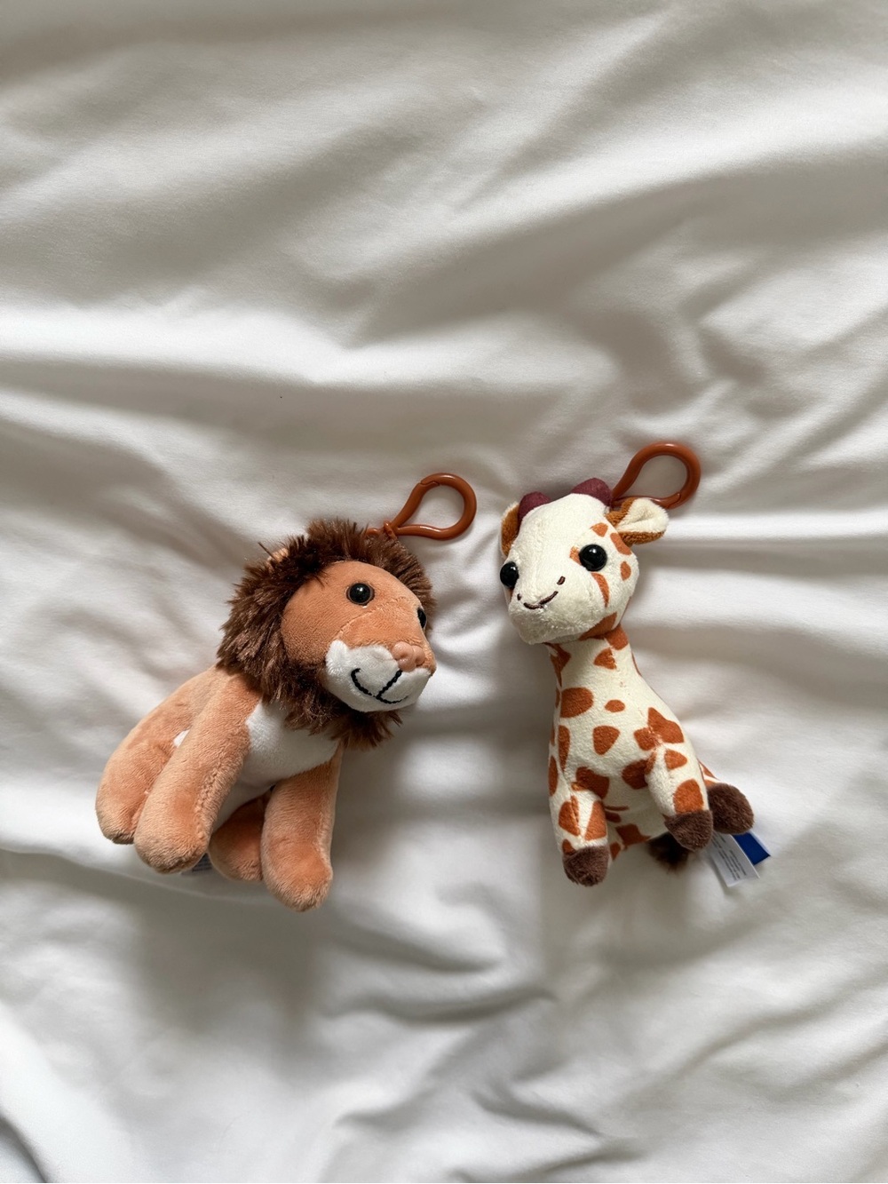 Plush Lion and Giraffe Keychains